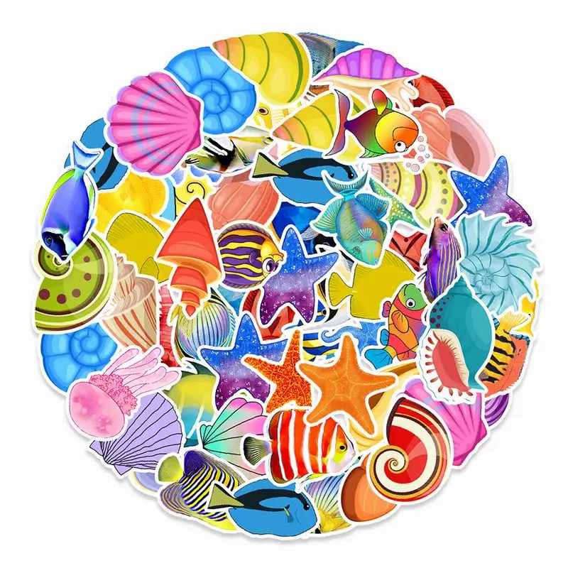 

50pcs Car Personality Sticker Ocean Series New Theme Graffiti Stickers Skateboard Auto Motorcycle Body Graffiti Sticker