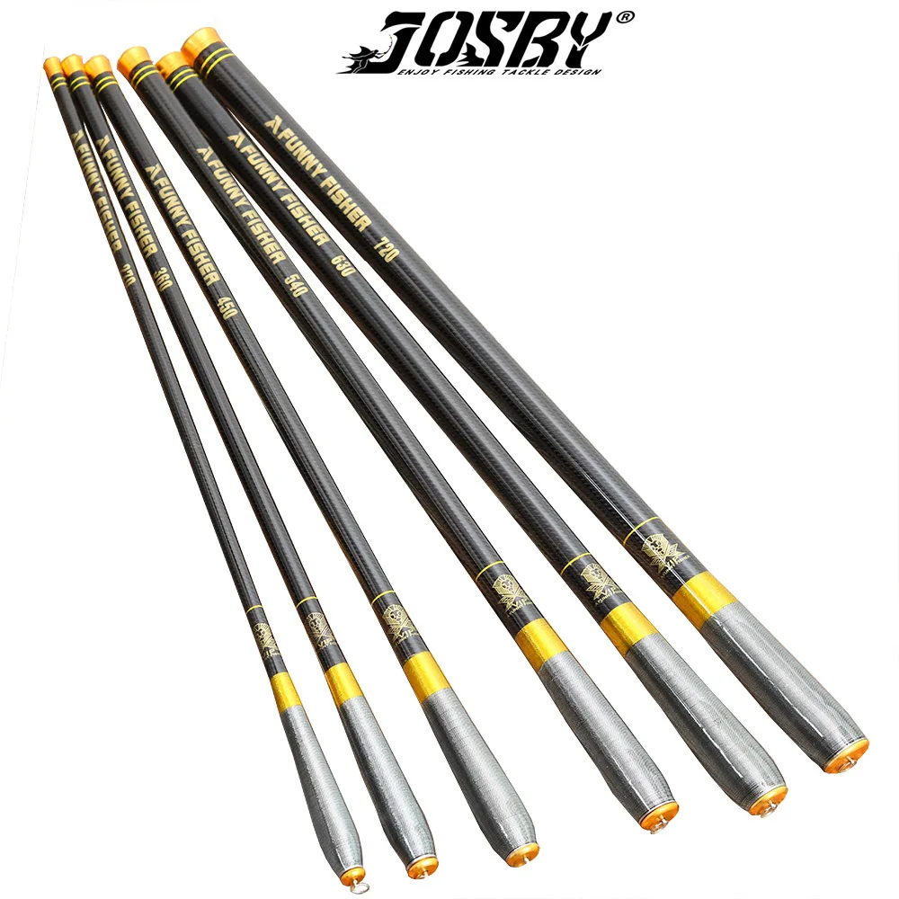 

JOSBY Carp Telescopic Stream Fishing Rod Carbon Fiber Feeder Pole Ultralight Portable For Freshwater 2.7/3.6/4.5/5.4/6.3/7.2M