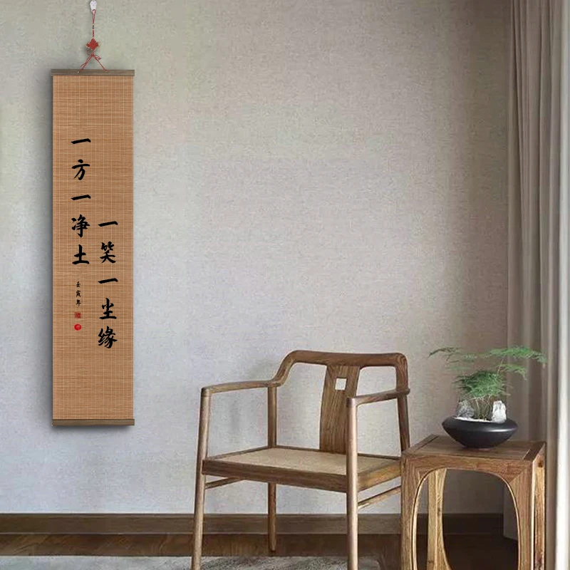 Китайская бамбуковая Настенная картина каллиграфия винтажный декор для