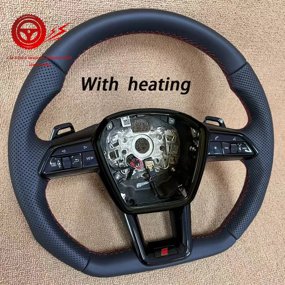 

По индивидуальному заказу для Audi A6 C8 RS6, полуперфорированный красный кожаный спортивный руль с плоским дном, обновление