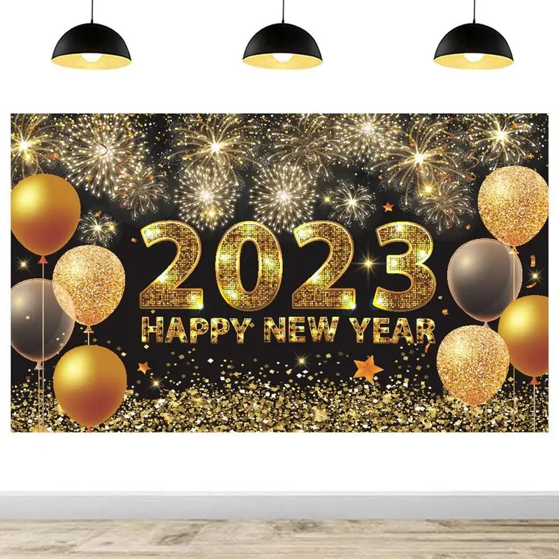 

С Новым Годом баннер китайский новый год баннер декорация новый год баннер на новый год для нового года фотография 2023 черный золотой счастл...