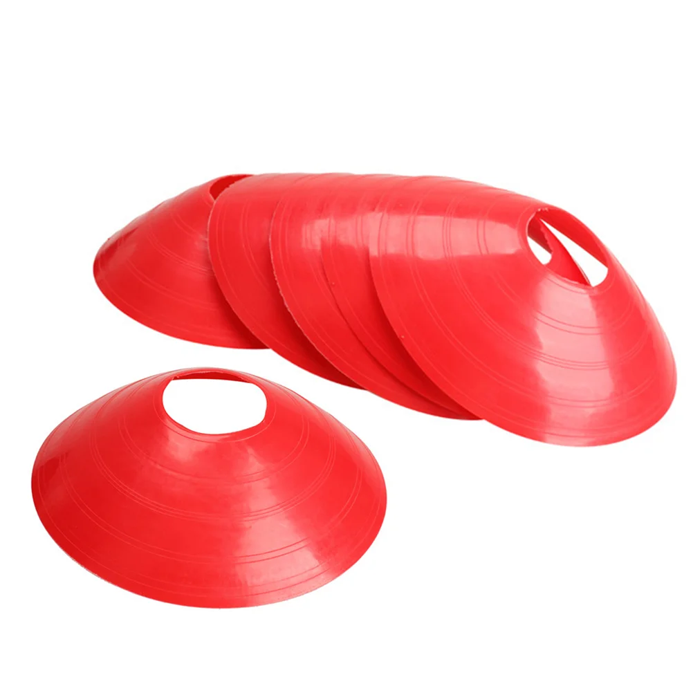 

20pcs Marker Discs Football Soccer Rugby Round Cones Sports Equipment for Fitness Training (Red)