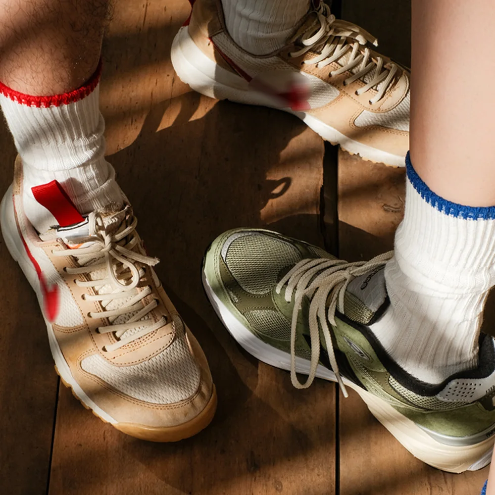 Socks For Men And Women Cotton Web Celebrity Restoring Ancient Ways In The Tube Of Double Needle Cord Stockings Stockings Lovers