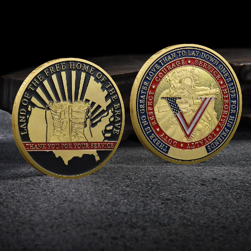 

US Military Commemorative Coin Embossed Baking Varnish Metal Challenge Coin Badge Handicraft Honor Medal Collectibles