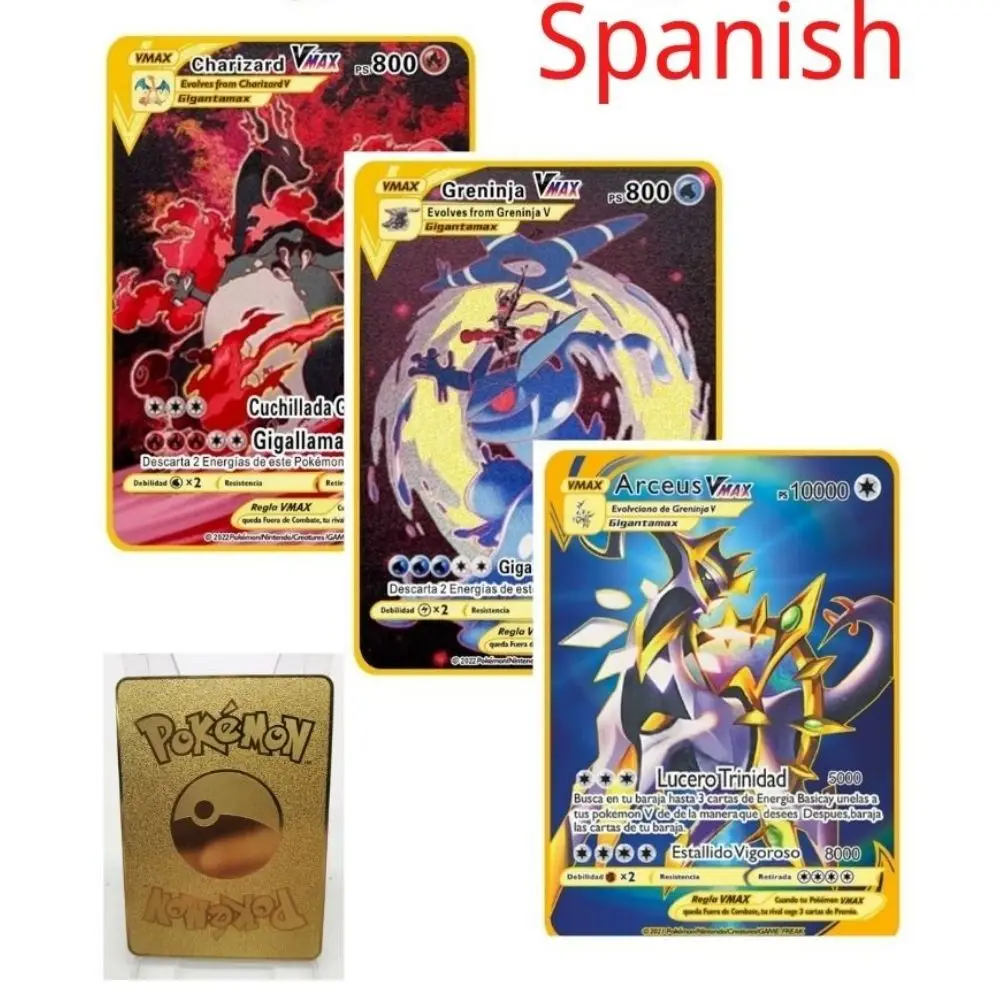 10000Point Arceus Vmax Pokemon Cards Metal DIY Card Пикачу Чаризард Golden Limited Edition Kids Gift игровая коллекция