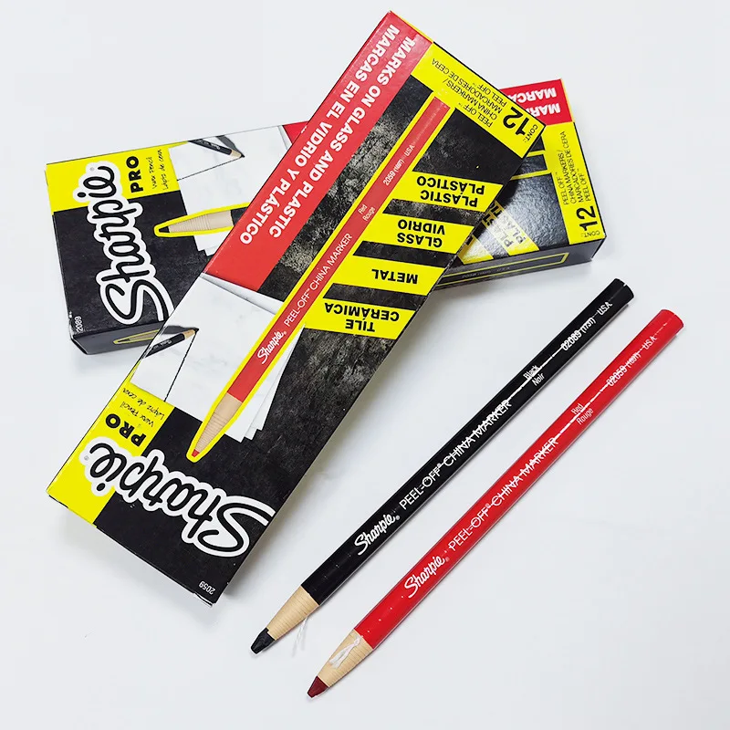 

12pcs Color Pencils Marker China Marker Paper Roll Crayon Marks on Metal Glass Easily Cleanly with A Damp Cloth