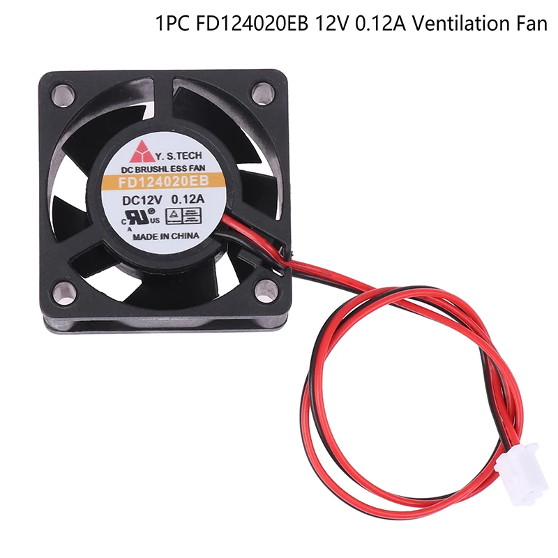 

1Pc 40*40*20mm 4cm Ventilation Fan FD124020EB 40204YCM 12V 0.12A 3Wires Durable Silent Fan Blower Fan Large Air Volume Fan