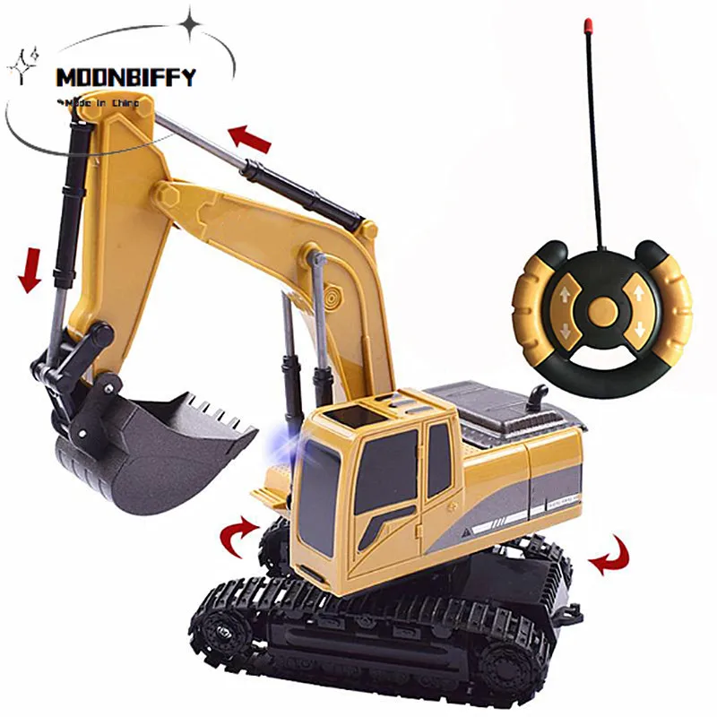 

RC Simulation Toy RC Excavator Remote Control Vehicle With Light For Boys Universal Remote Control Toys Children Collection Toys