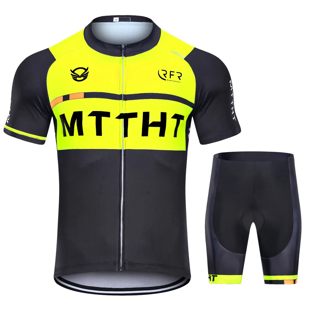 Men's Team Cycling Jersey Suit Bicycle MTB Racing Shirt Short Gel Bib Pants Set 