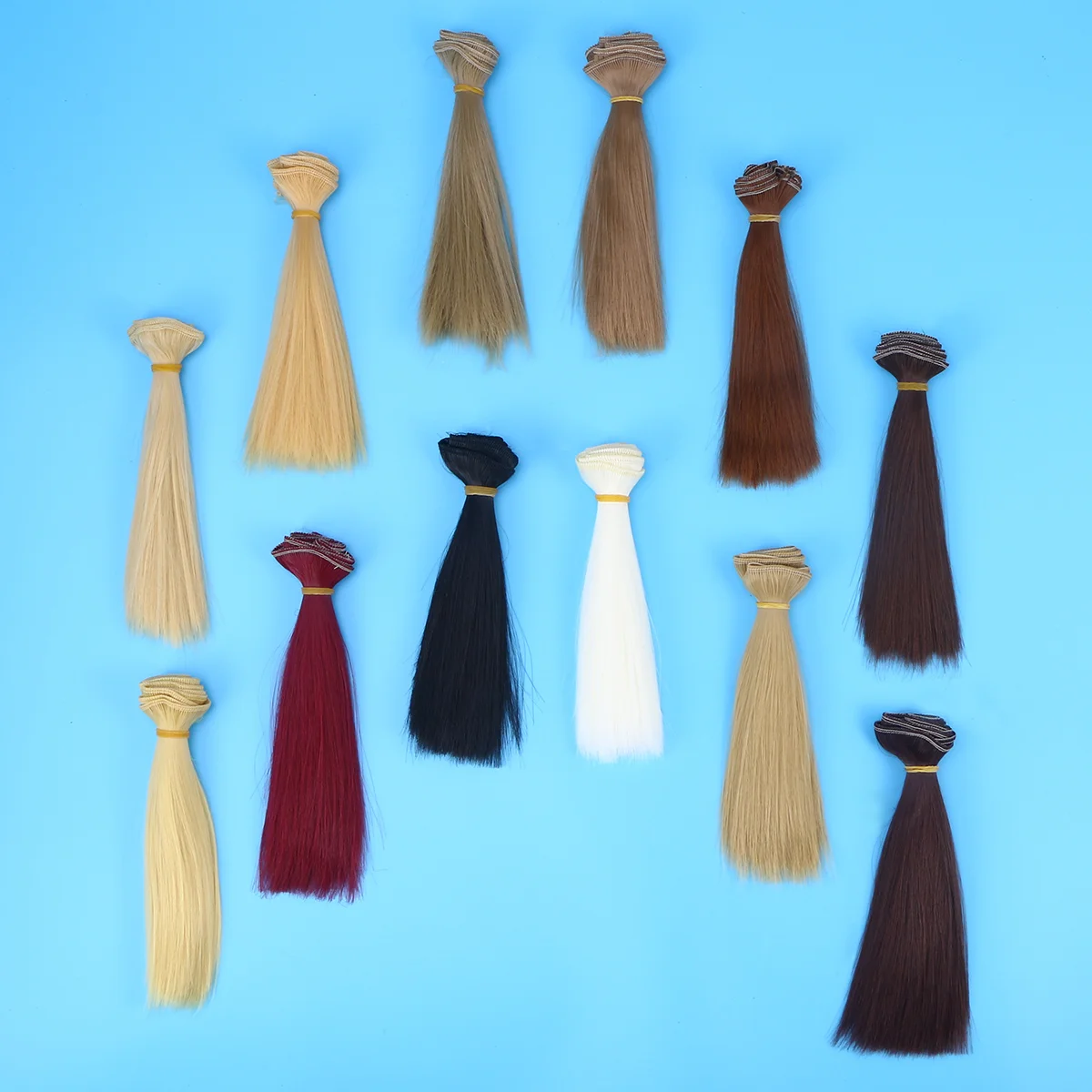 

Синтетические длинные прямые волосы для наращивания, термостойкие пряди, «сделай сам», искусственные волосы, материал 12 шт., 15 см