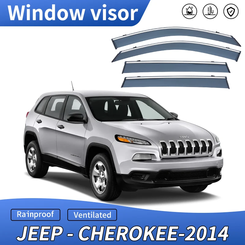 For Jeep Cherokee KL 2014 2015 2016 2017 2018 2019 2020 2021 Auto Door Visor Weathershields Window Protectors