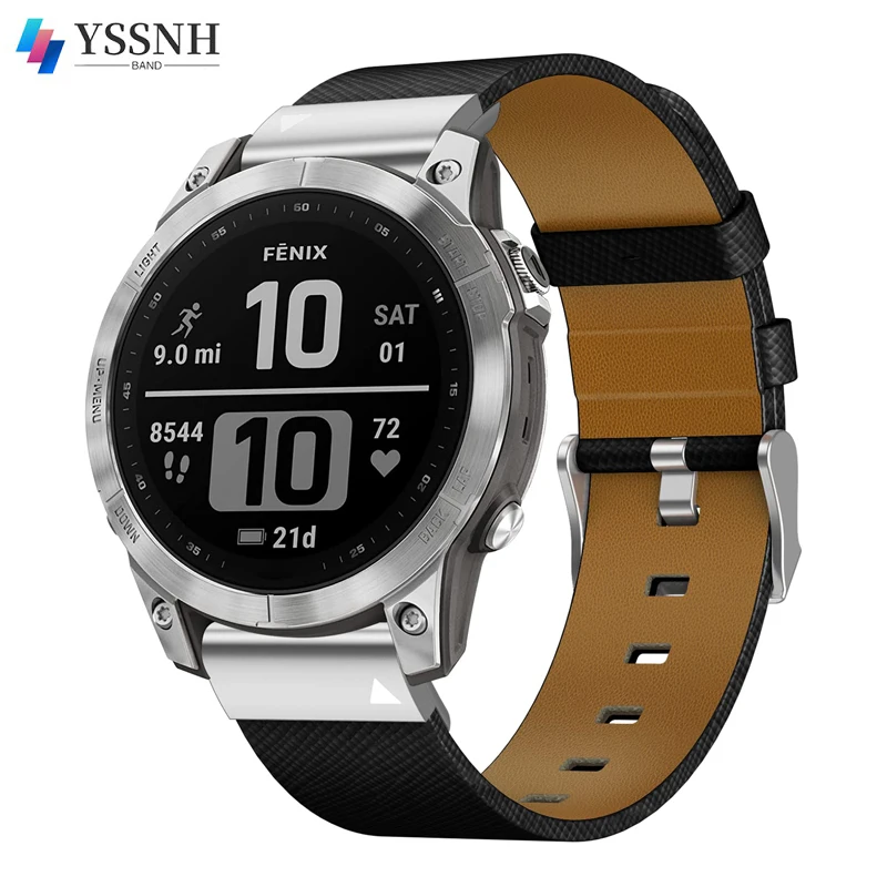 

Leather Watch Bands for Fenix 6 / Fenix 5 / Fenix 7,QuickFit 22mm Leather Wrist Strap for Garmin Fenix 6 Pro/Fenix 5 Plus/EPIX 2