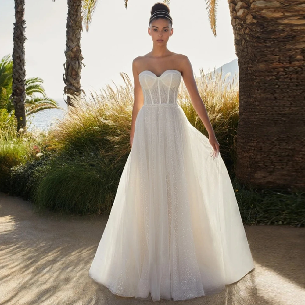 

Платье Свадебное ТРАПЕЦИЕВИДНОЕ с открытой спиной, блестящее, прозрачное, в пол, цвет слоновой кости, лето 2023