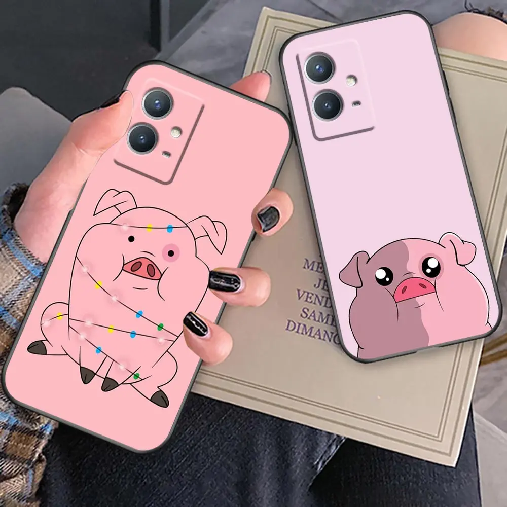 

Cute Funny Waddles Pink Pig Animal Case For Huawei P50E P50 P50Pocket P40 P30 P20 P10 Pro Plus Lite 2021 2020 2019 2018 5G Cover