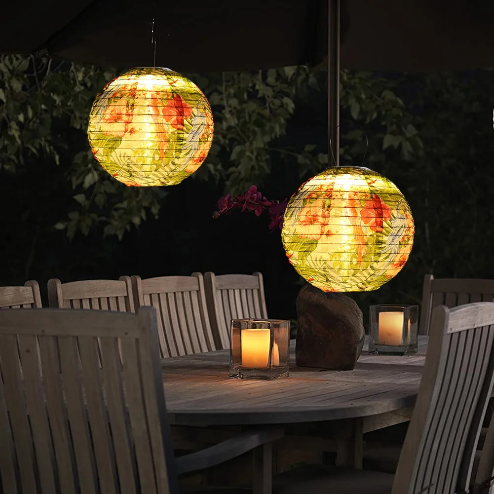 

10 inch Waterproof LED Solar Lantern Lamp Hanging Light for Outdoor Yard Festival Celebration Hanging Lamp for Wedding Party Dec