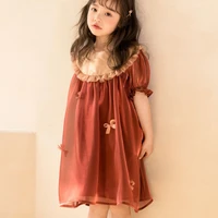 2022 summer new girls dress fashion puff sleeves light luxury princess skirt comfortable and breathable fashion clothingboutique