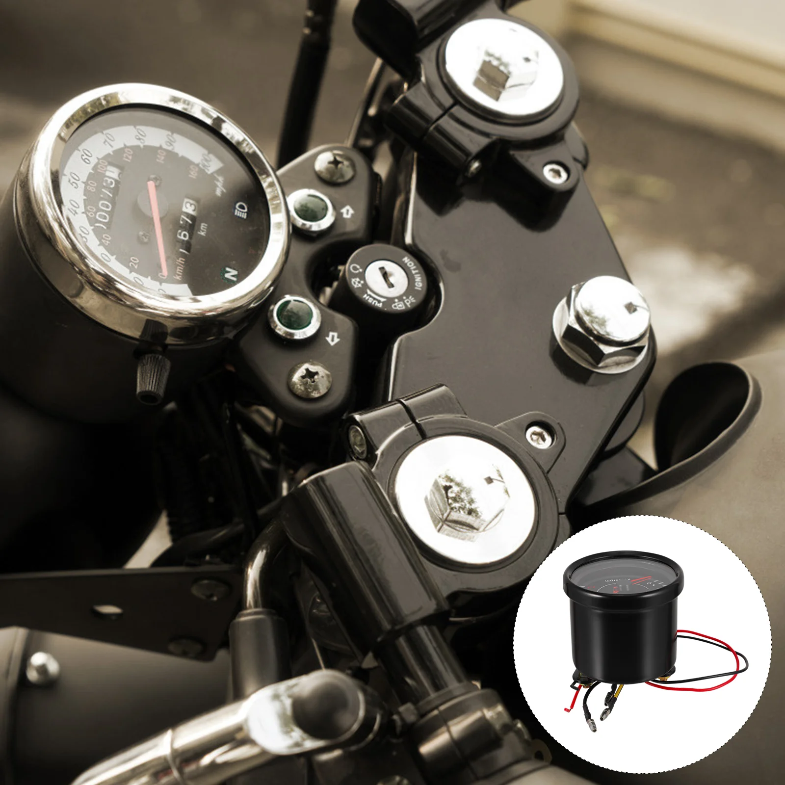 

Tachometer Digital Modified Motorcycle Gauge LED Backlit Motorbike Aluminum Alloy Backlight Speeds