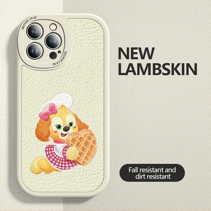 Чехол для iPhone D-Disney C-Cookieann 16 15 14 13 12 11 Pro Max 7 8 Plus XR X XS SE мягкий кожаный чехол