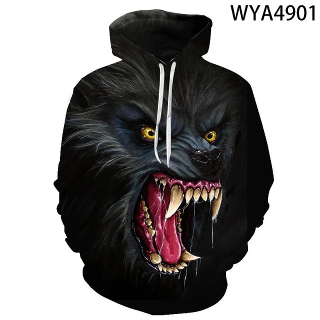 

Fashion Men Women Kids Wolf 3D Print Hoodies Cool Funny Long Sleeve Sweatshirts Male Animal Print Children Boy Girl Pullover