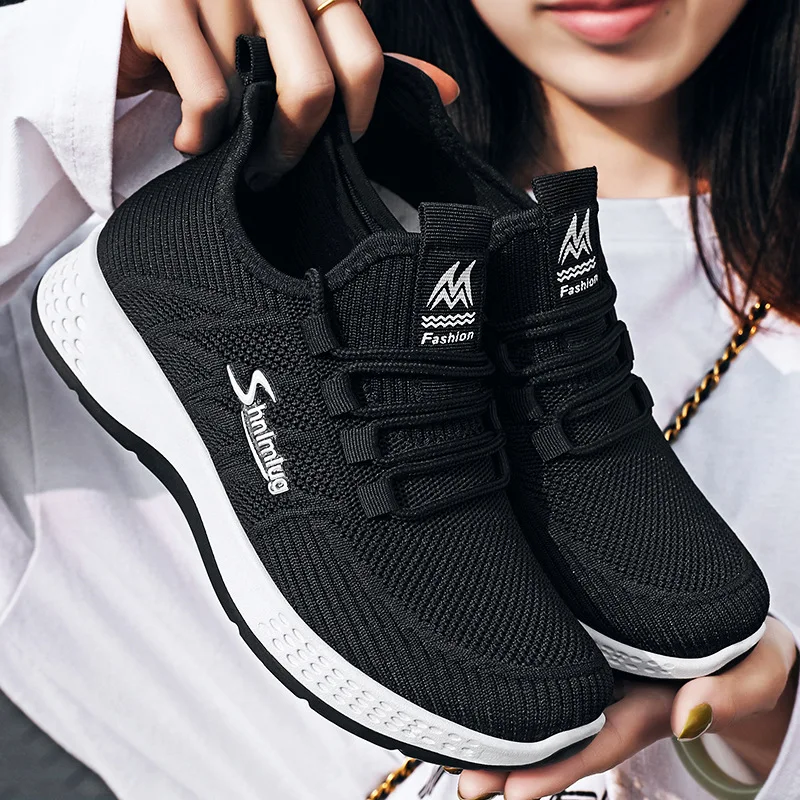 

Shoes Women's Summer 2022 New Flying Woven Single Shoes Soft Bottom Breathable Shoes Casual Sports Shoes Platform Shoes