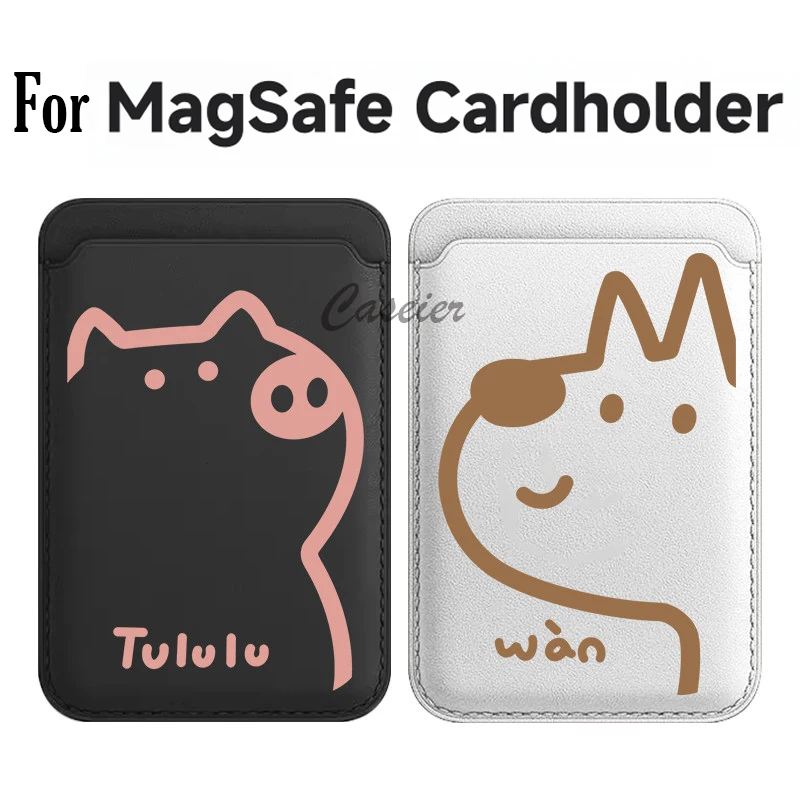 Чехол для iPhone 17 Pro Max и Samsung Galaxy S26 S25 FE с MagSafe, магнитный, с рисунком собак и свиней, кошелек-картхолдер (art.: 3920d8a932394) - 3920d8a932394