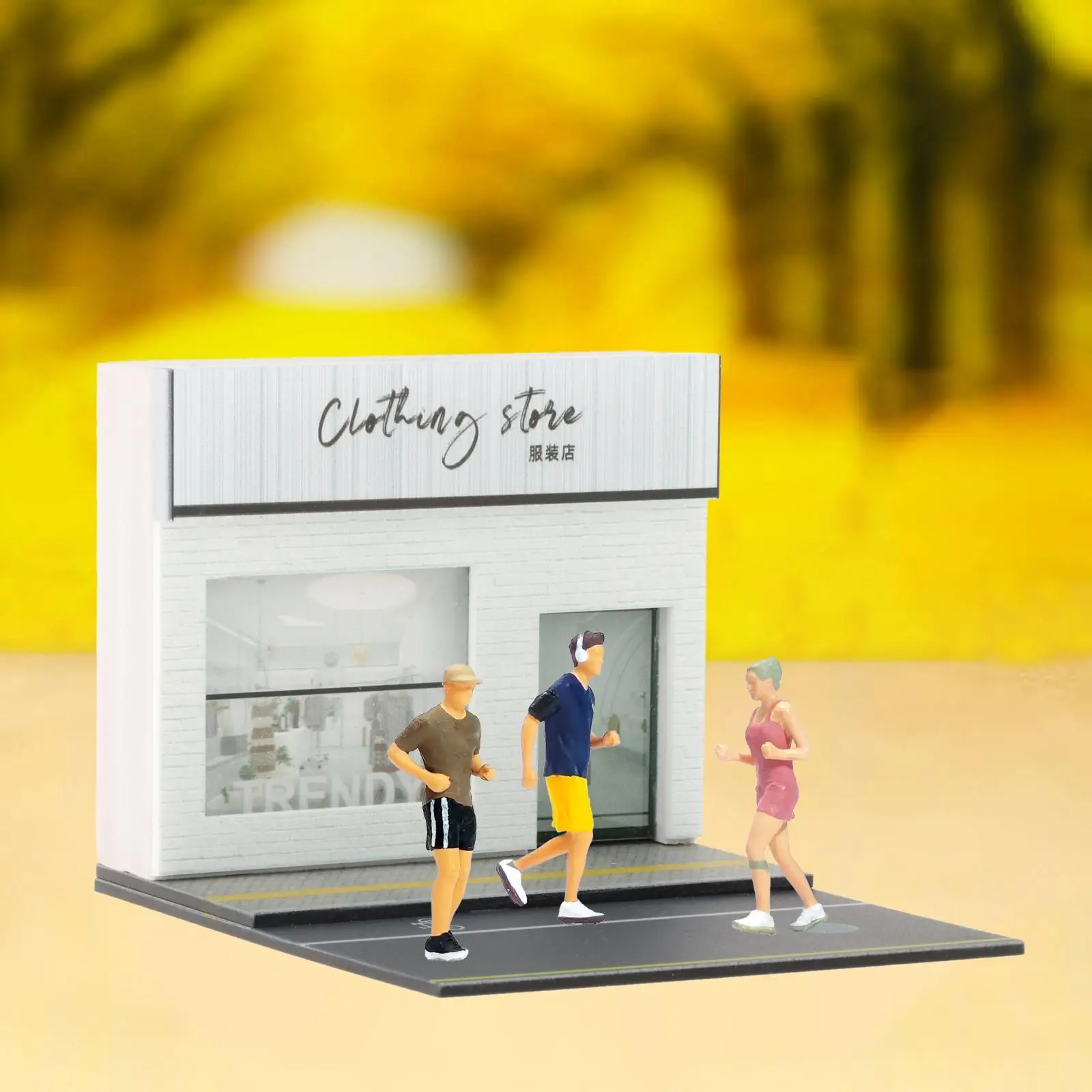 1/64 Shop Model Diorama Kits Miniature Layout for Micro Landscape Scene Props Dollhouse Decor Architectural Building Ornament