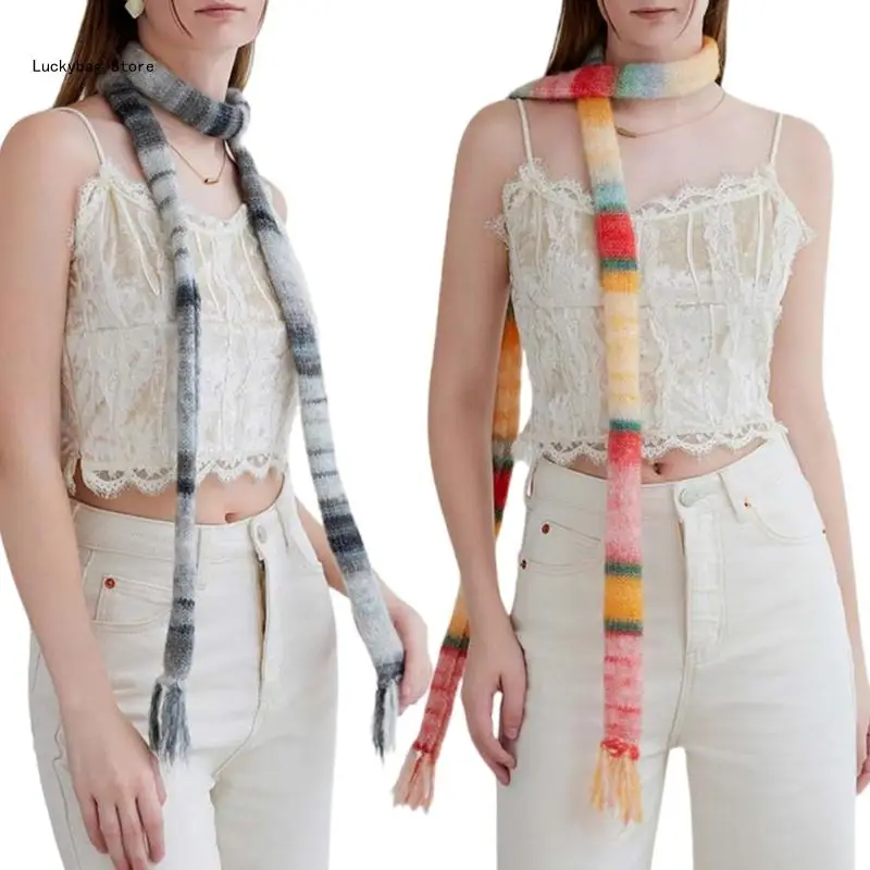 Модный длинный шейный платок повседневный мягкий шарф красивый регулируемый