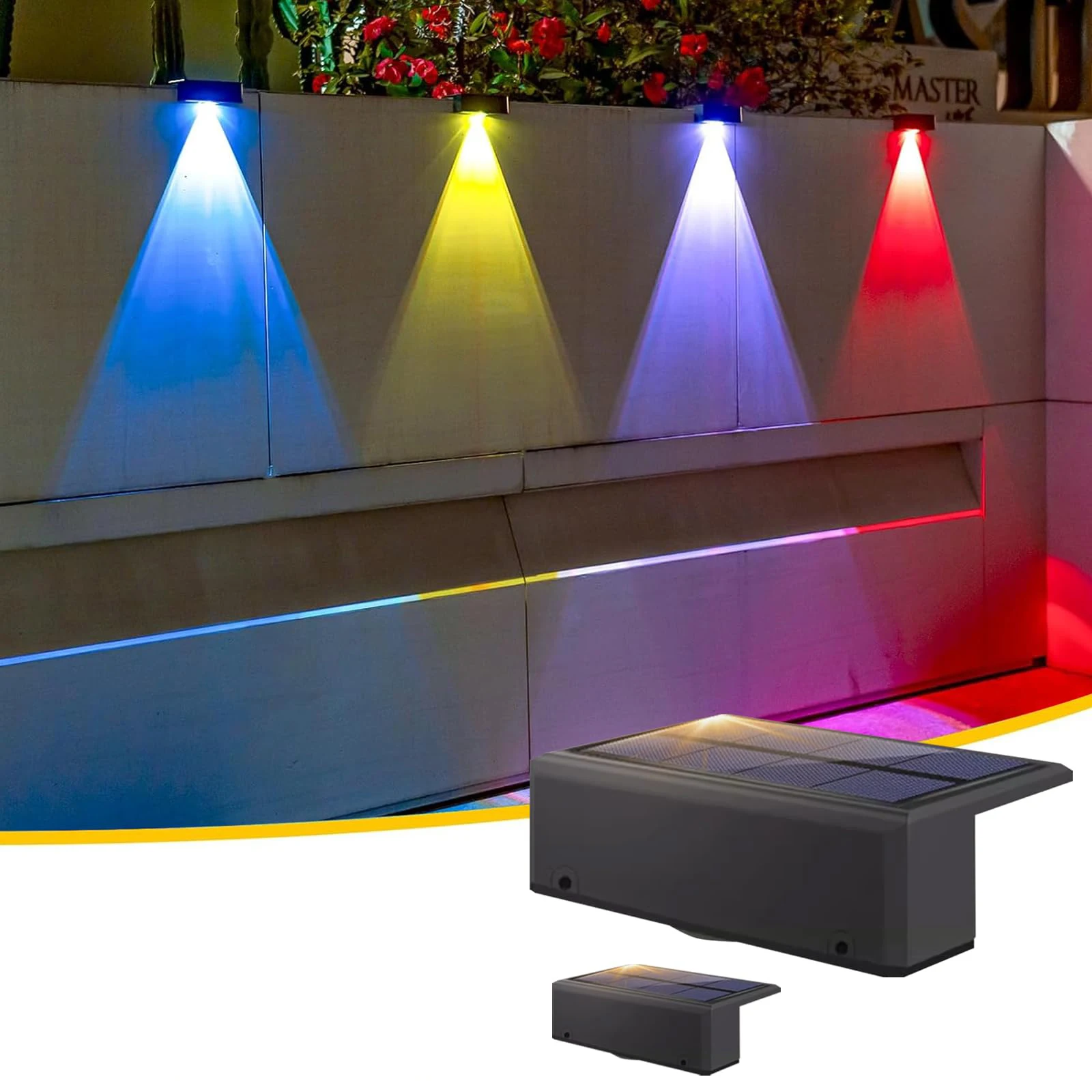 

RXUNS Солнечный светильник для забора 12 режимов RGB