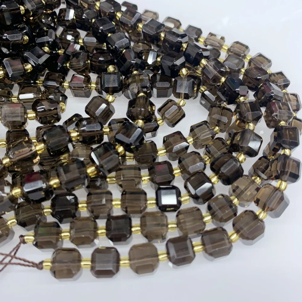 Бусины-разделители из натурального черного обсидиана 6/8 мм