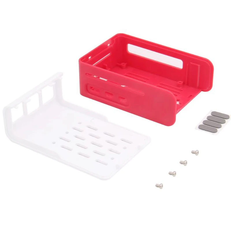 Raspberry Pi 5 красный и белый корпус из АБС-пластика совместимый с официальным