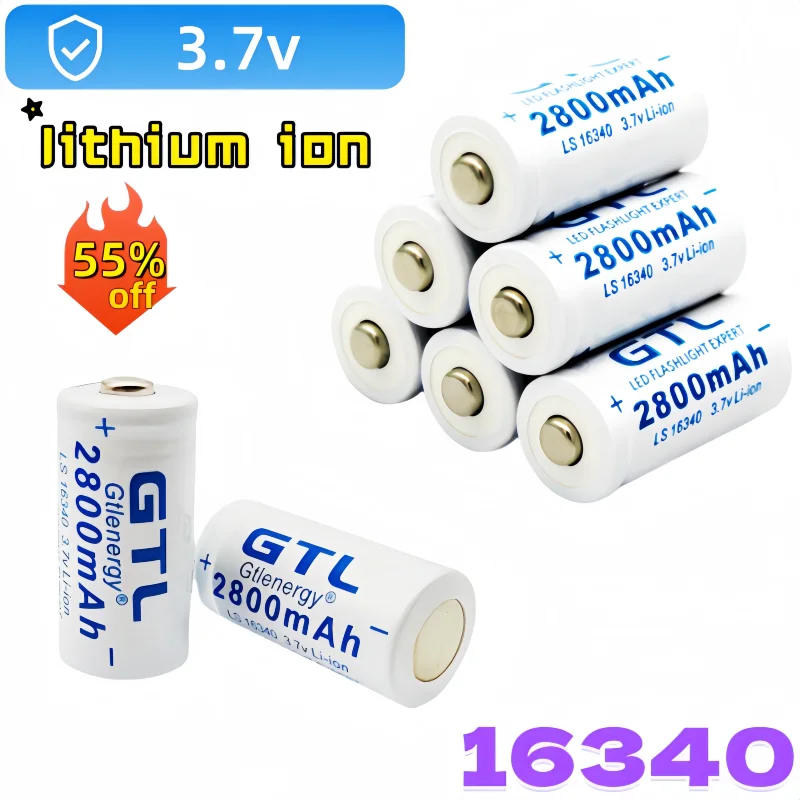 Аккумулятор 3 7 В 2 8 Ач 16340 литий-ионная камера безопасности налобный фонарь KVCDY CR123A