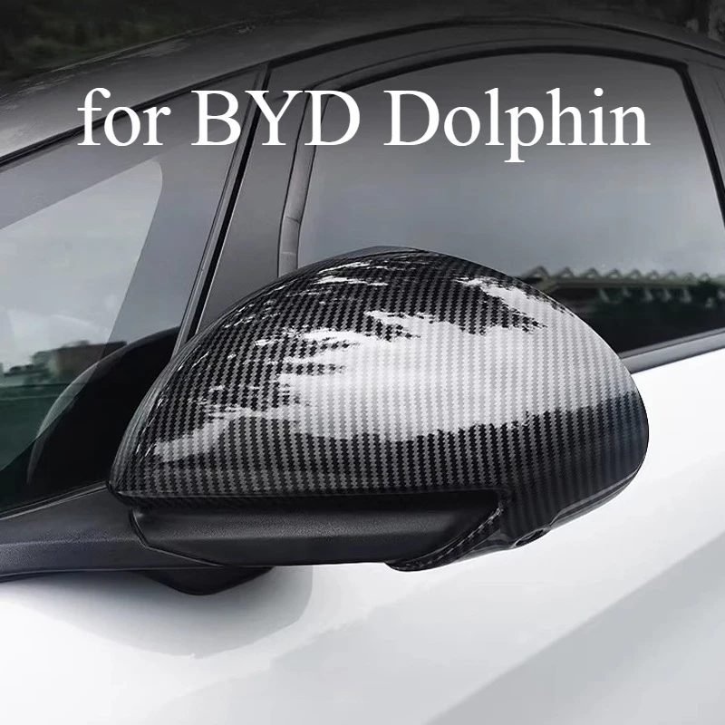 Фото Защитная накладка из карбона на боковое зеркало заднего вида для BYD Dolphin, полное покрытие, защита от царапин №3