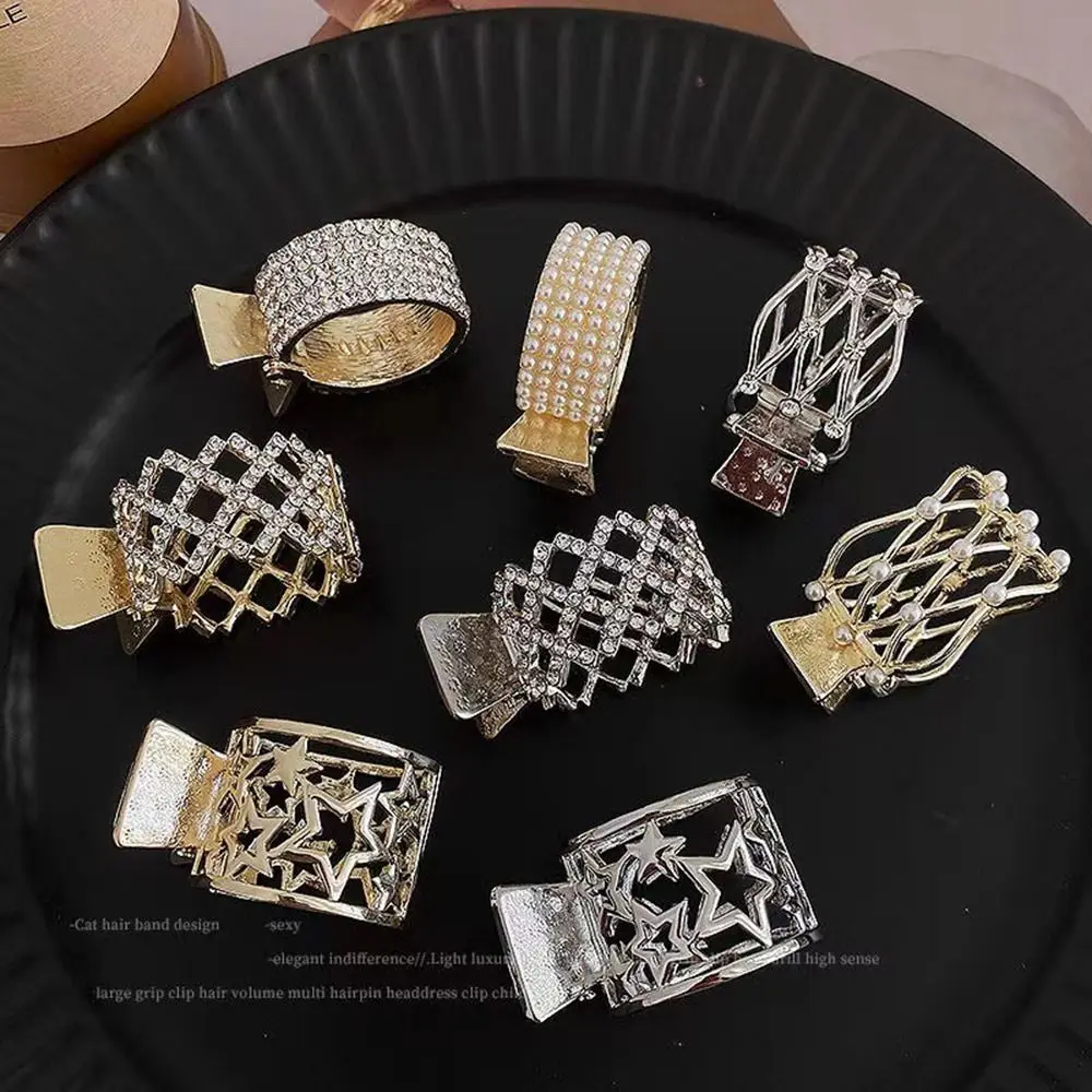 

Women Hair Styling Pearl Rhinestone Hair Claw Hair Accessories Hair Claws Claw Clips High Ponytail Clip Fixed Hairpin