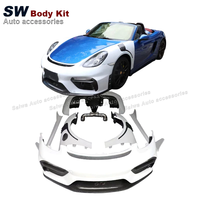 Комплект кузова GT4 из частичного углеродного волокна для Porsche 981 Boxster Cayman 2013-2015