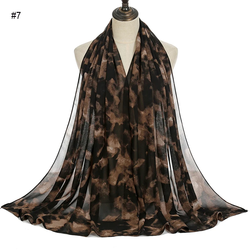 Женская шифоновая повязка на голову с принтом