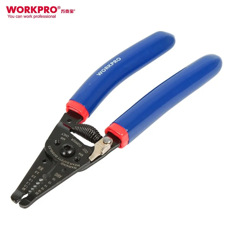 

Плоскогубцы для зачистки проводов Workpro, многофункциональный электрик с закругленными кромками, 7 дюймов, бытовые Клещи для зачистки проводо...