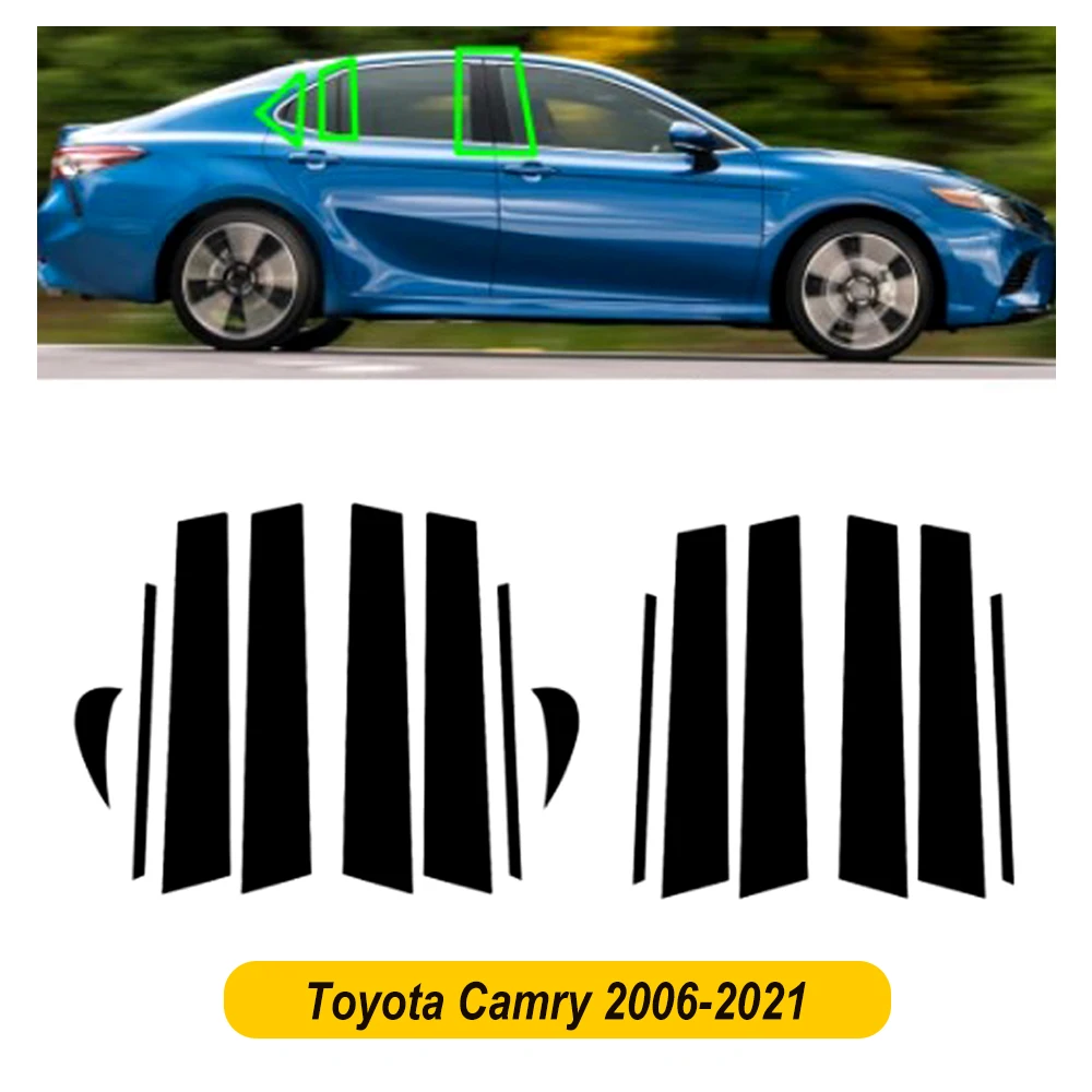 

6 шт./набор, наклейки на автомобильные окна, двери, колонны B C BC, колонны для Toyota Camry Altis Sedan 2006-2021