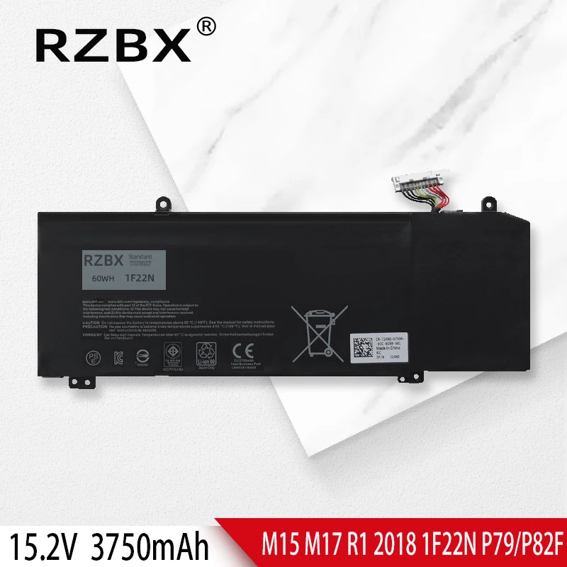 

Аккумулятор RZBX 1F22N для ноутбука Dell 2018 orion M15 M17 R1 P82F P40E P79F P37E Inspiron G5 5590 5500 G7 7590 7790 7500 в 60 Вт/ч