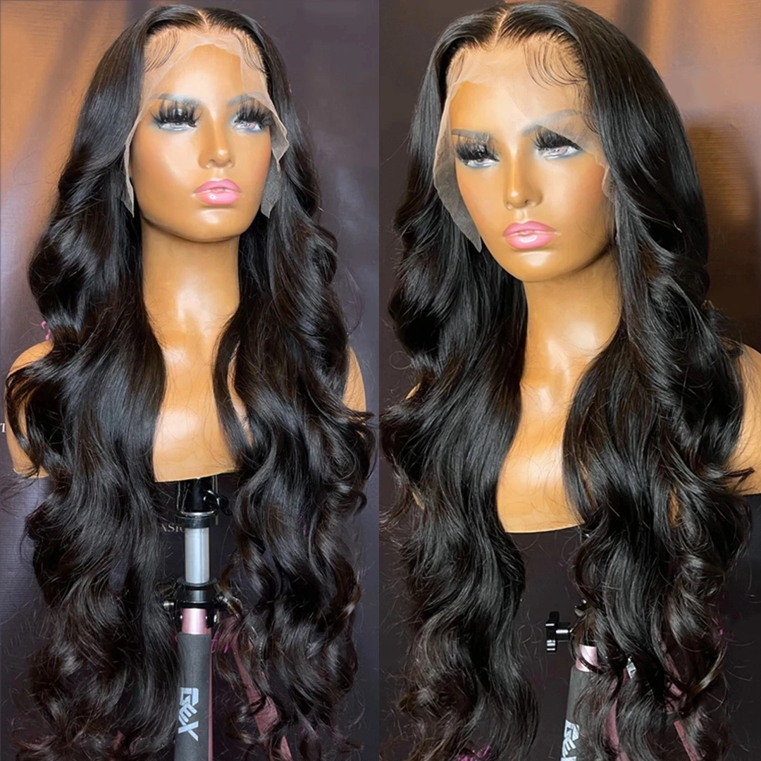 

Body Wave Human Woman Hair Wigs Pre Plucked Peruvian Remy 13X6 Lace Front Frontal Women's Wig 13x4 Transparent Closure Wigs