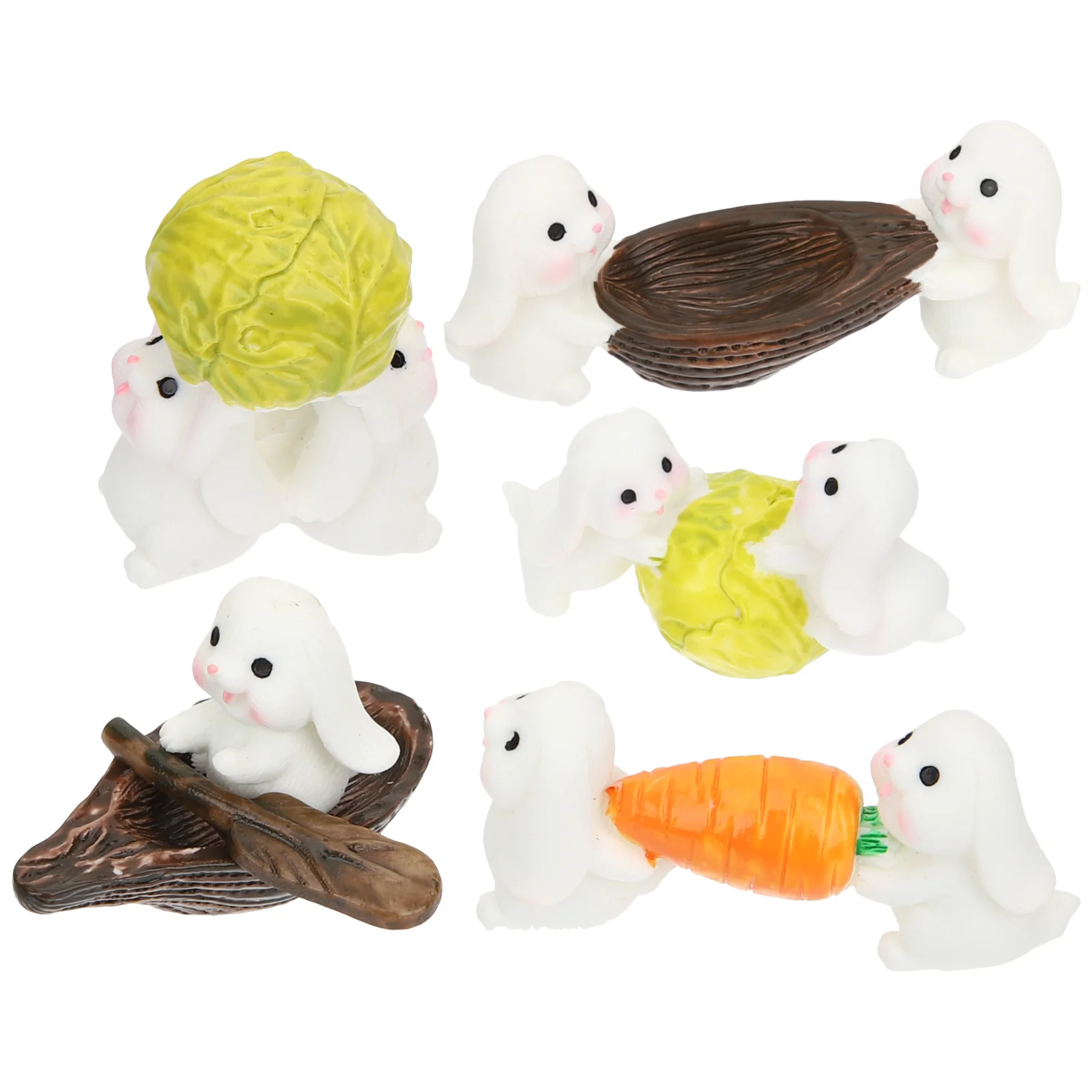 

Bunny Figurines Mini Cake Easter Topper Kit Critters Propfairy Miniature Tiny Bunnies Rabbit Decorations Statue Resin