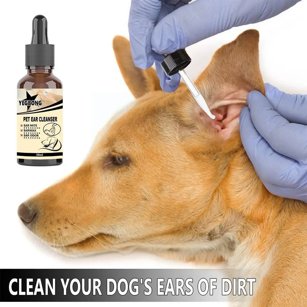

New And Dog Ear Cleaner Pet Ear Drops For Infections Control Yeast Mites Removes Ear Mites And Ear Wax Relieve Itching D0s7