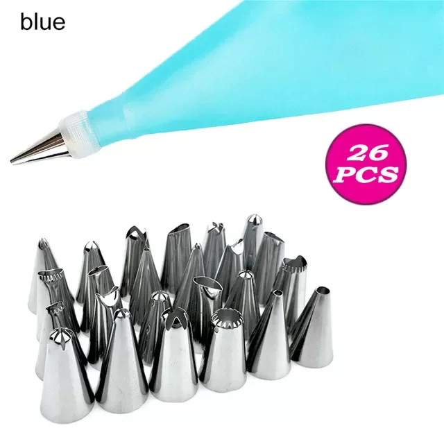 

26/20/18Pcs/Set Stainless Steel+Plastic Cakes Decoration Pastry Nozzle Set Multi Purpose With Cream Pastry Bag Kitchen Gadgets
