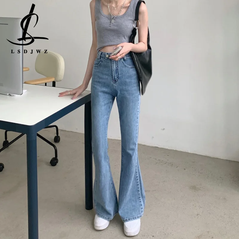 Streetwear Blue Jeans Women 2022 Female Clothing Y2k Denim Straight Leg Jeans Woman High Waist Women's Pants Korean Fashion