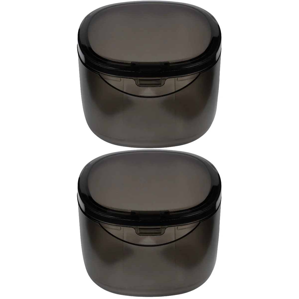 

2 Count Braces Box Portable Retainer Case Plastic Container Mouth False Tooth Lid Denture Care Storage Teething Set