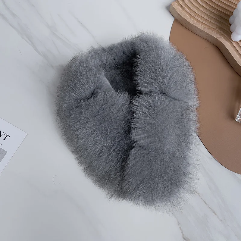 

Pudi Women Real Fox Fur Scarf Winter Girl Female Brand New Scarves Shawl Ring SF242