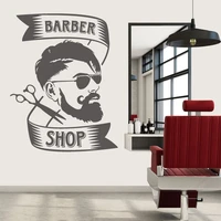 hair salon vinyl wall decals mens style barber shop stickers window shop recruits personalized decoration stickers mural gifts