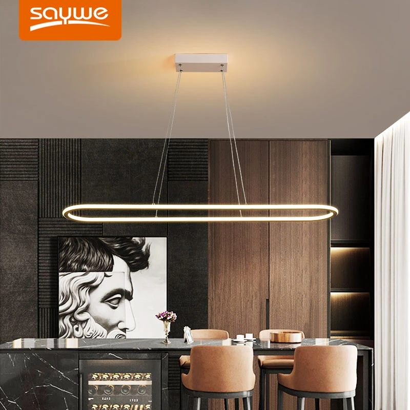 Modern Pendant Lights Hanging Lamp for Dining Room Cloakroom Office Home Decor Furniture Minimalist Long Strip Height Adjustable