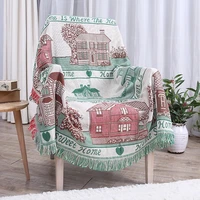 house pattern woven throw blankets european tapestry chair blanket sofa cover towel tassel knitted wall carpet hanging tapestry