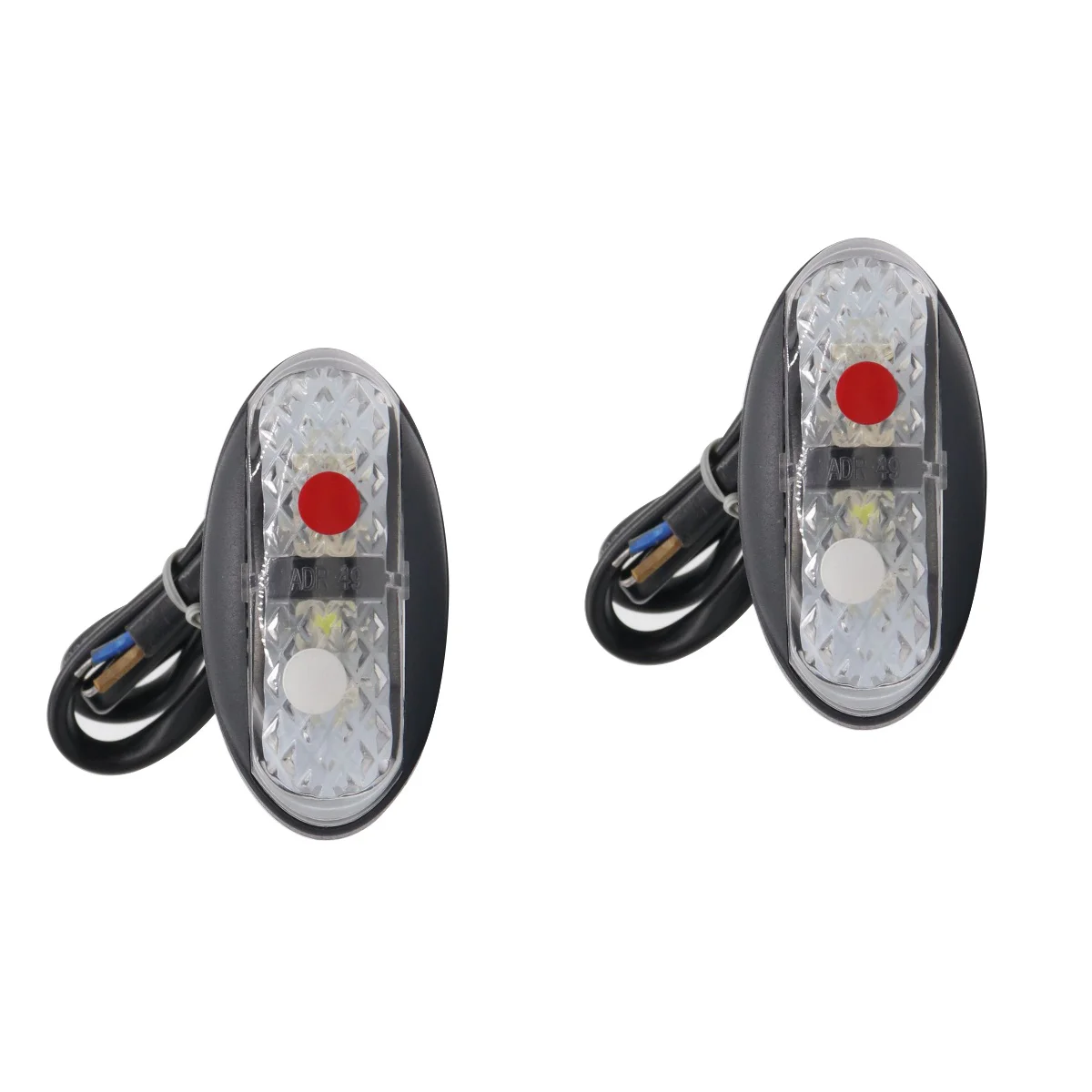 

2pcs 10-30V LED light Caravan Trailer Truck Cargo Position Light Side Marker Lights Indicator Lamps (White and Red Light Color)