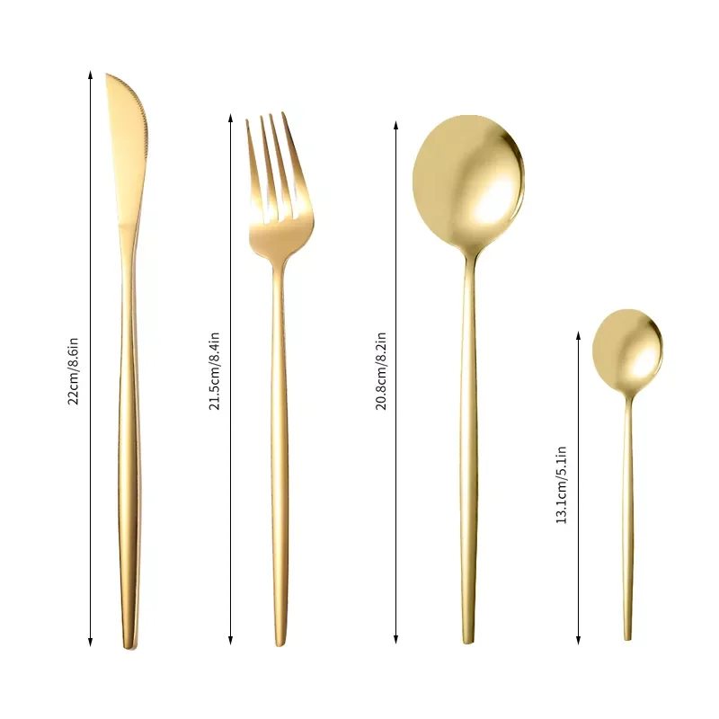 

2022 Stainless Steel Dinnerware Set Flatware Set Matte Black Cutlery Set Knife Fork Spoon Silverware Tableware